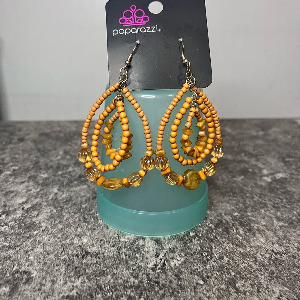 Paparazzi Orange Beaded Earrings